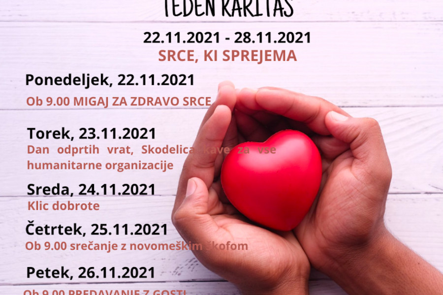 Srce, ki sprejema! - teden Karitas 2021