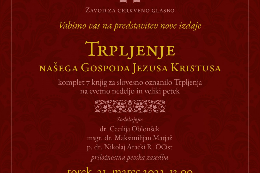 Vabilo na predstavitev Trpljenja